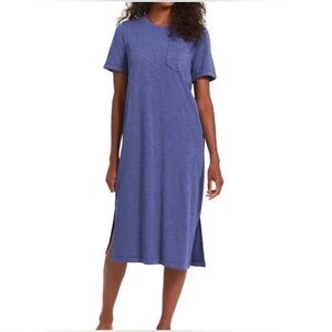Jessica Simpson Finlee Heather Blue Violet Midi Casual Shirt Dress Size Medium